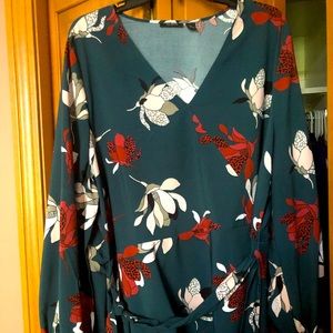 Floral peplum blouse